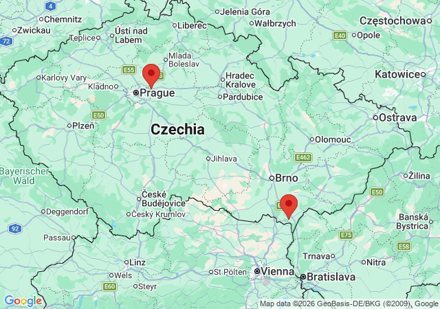 Google map: tř. 1. máje 3414, 690 02 Břeclav, Czechia